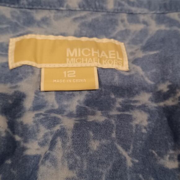 Beautiful MICHAEL KORS Women's button up long sleeve Blue Size 12 - Picture 2 of 5